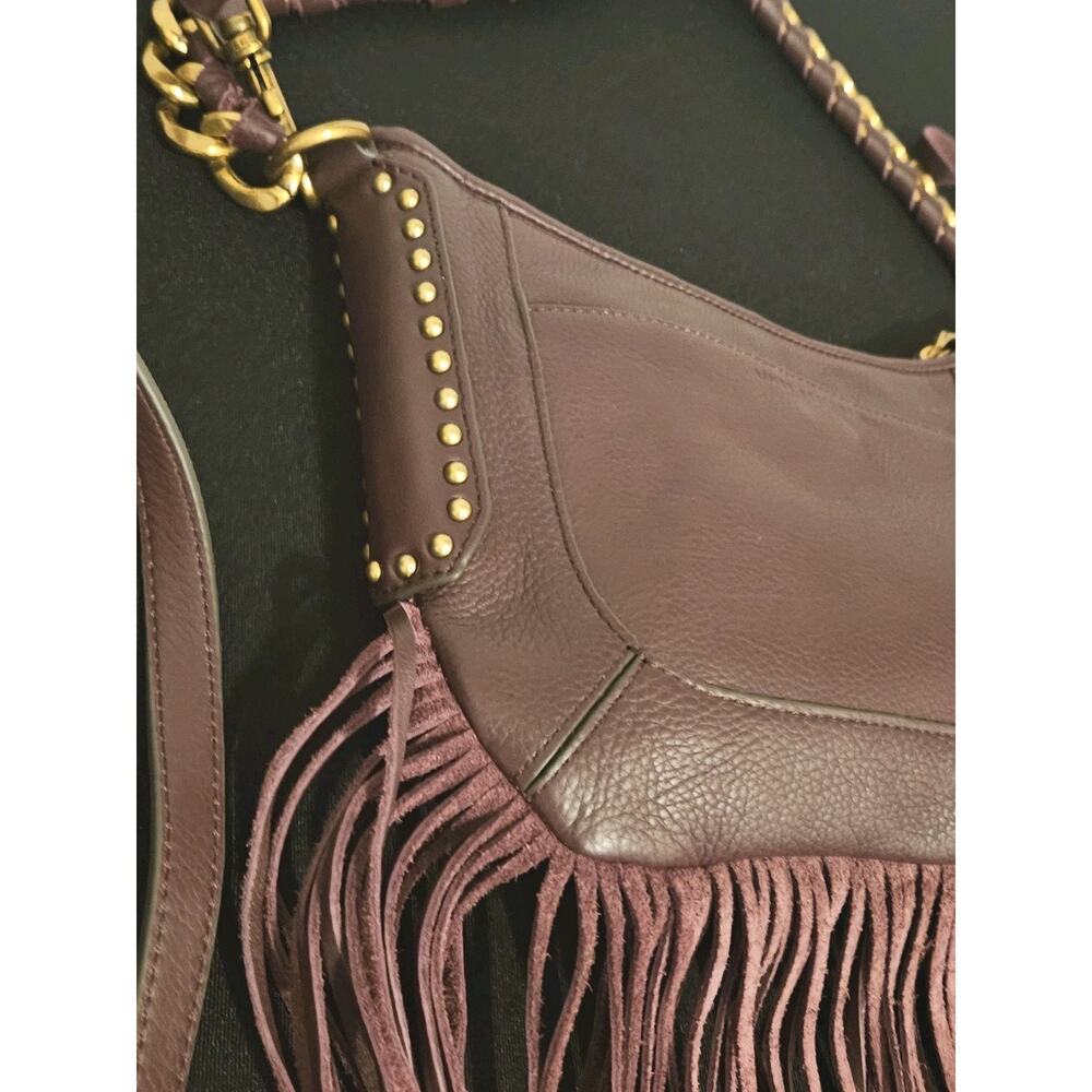 New Aimee Kestenberg Take Me Out Fringe Leather Crossbody Handbag 9.5x6.5 - Picture 5 of 10